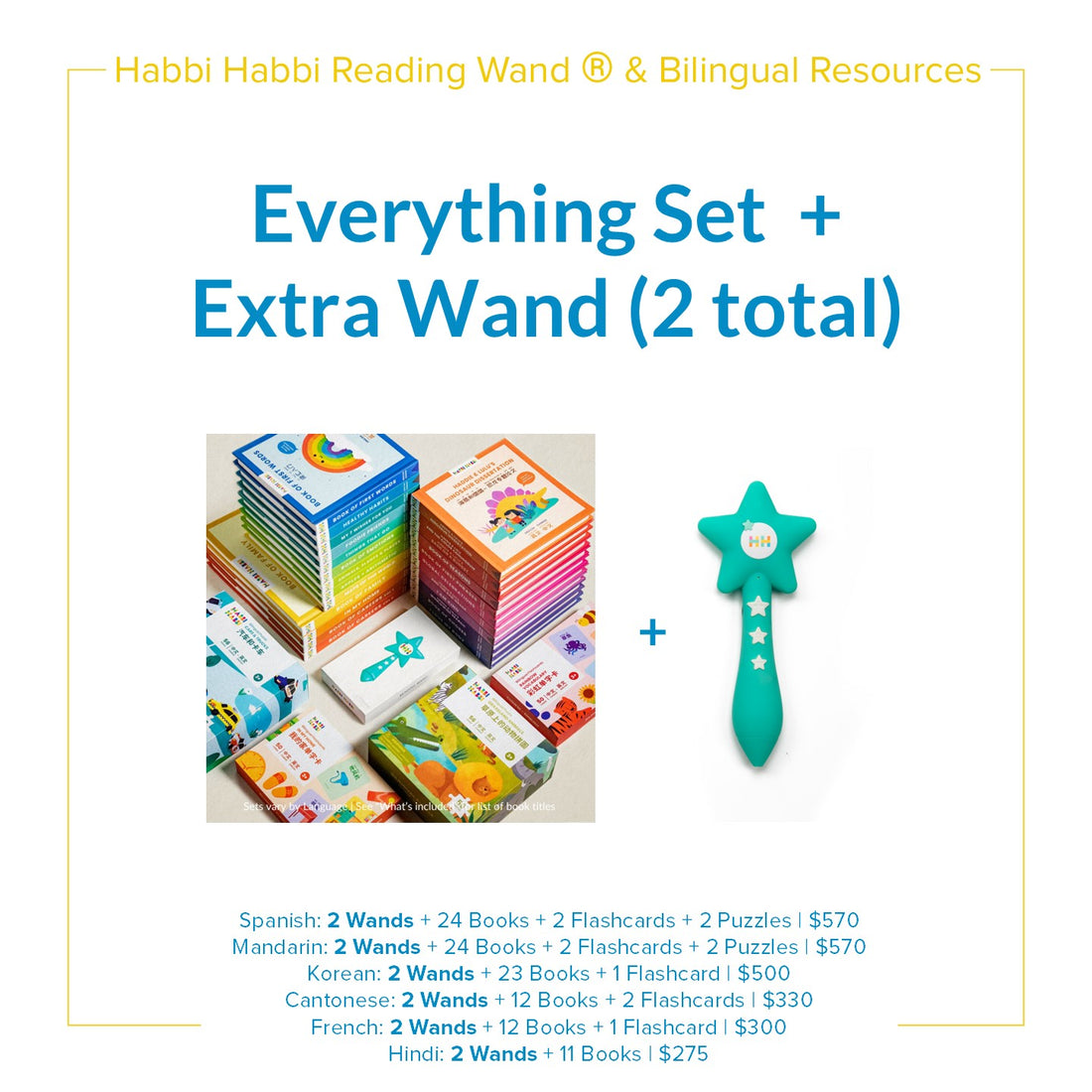 [Black Friday] Everything + Extra Wand Set - French, Hindi